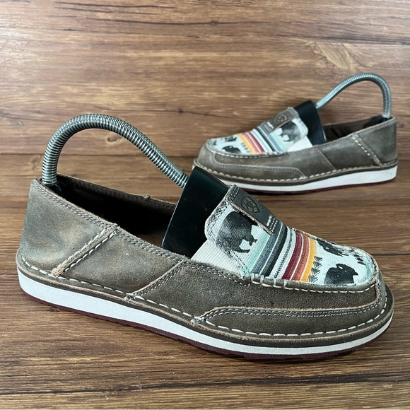 Ariat Shoes - Ariat Crusier ‘Buffalo Print’ Leather Slip-On Sneakers Loafers Women’s Size 7